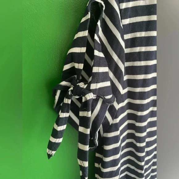 Nautica Bow Sleeve NWT Tee Shirt Tshirt Navy‎ White Stripe Size Large - Picture 2 of 6